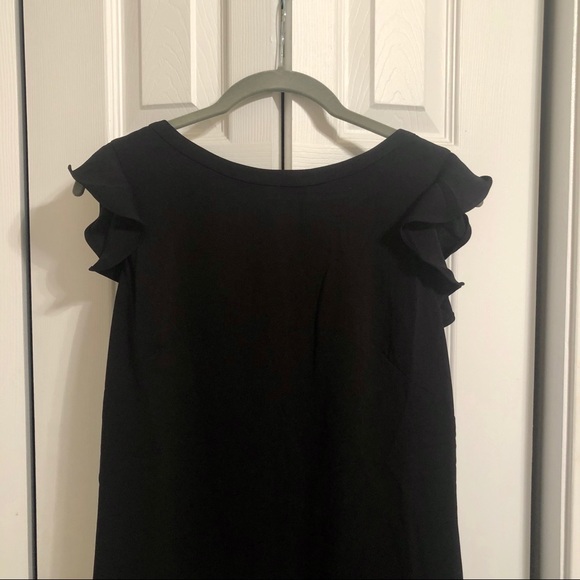 Black Flutter Sleeve Dress - Picture 4 of 7
